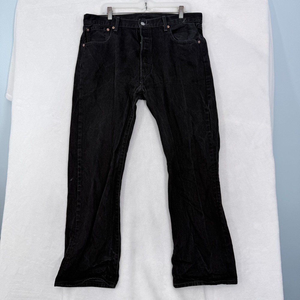 Levis 501 Jeans Mens 36x30 Black Original Fit Straight Leg